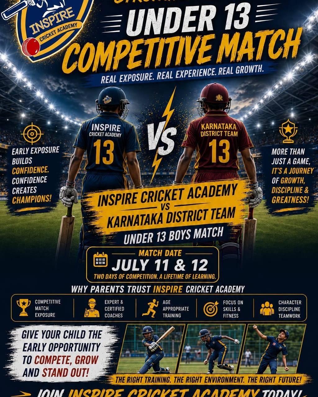 Inspire cricket academy Facebook ad