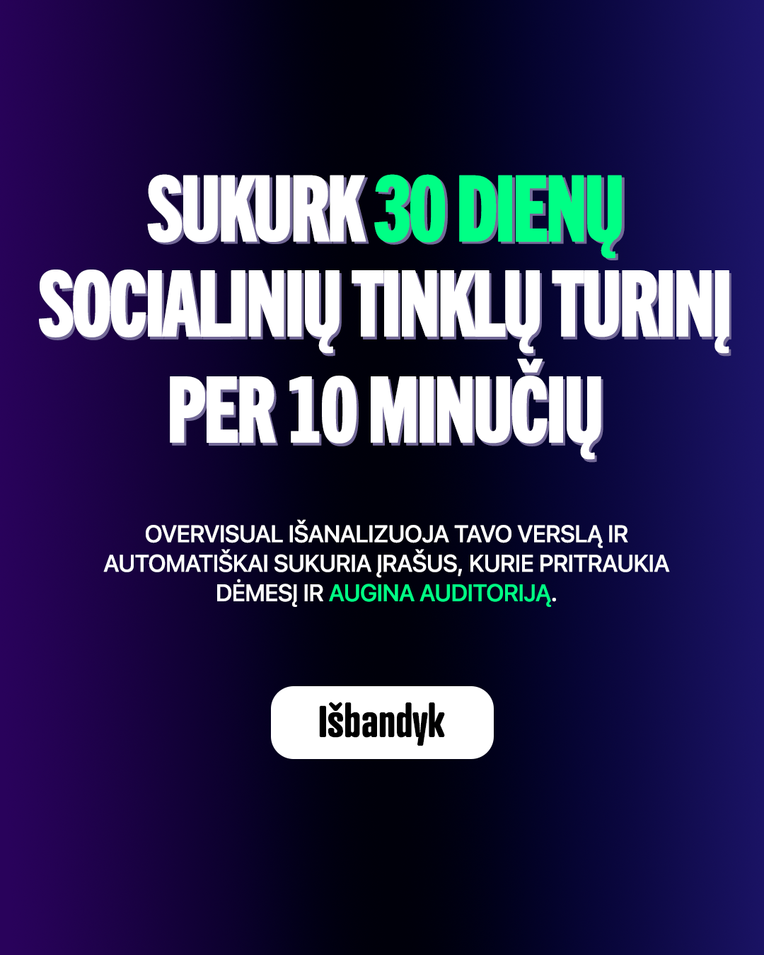 Overvisual Facebook ad