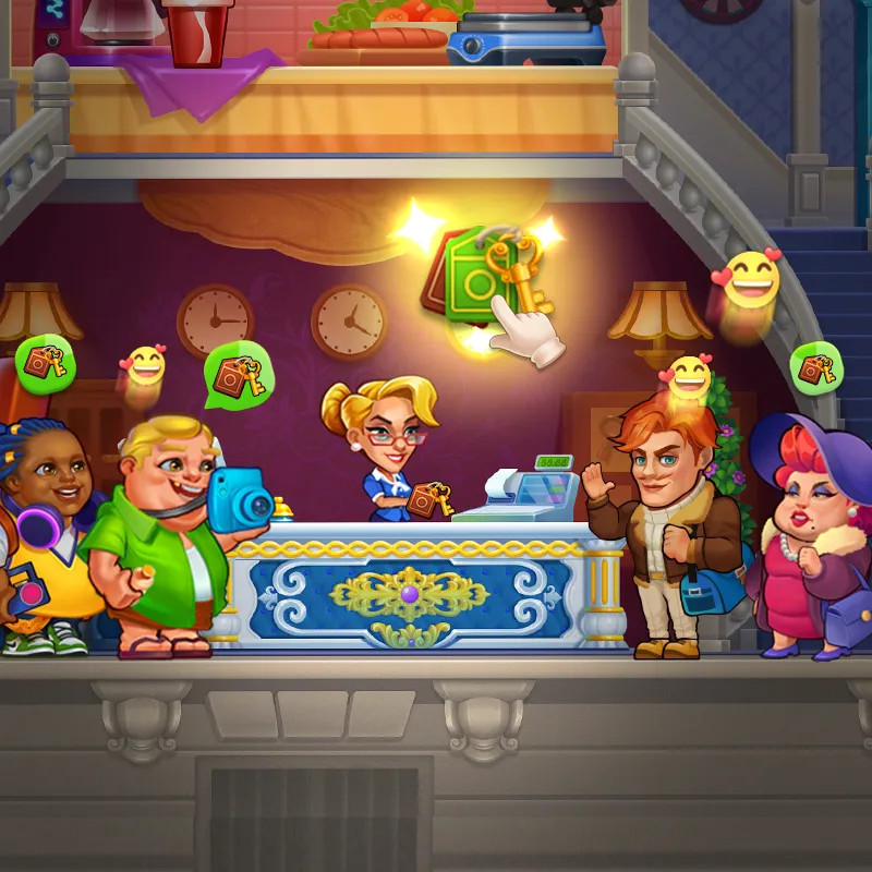 Hotel Fever Tycoon IG Facebook ad: So,Let's manage hotels together