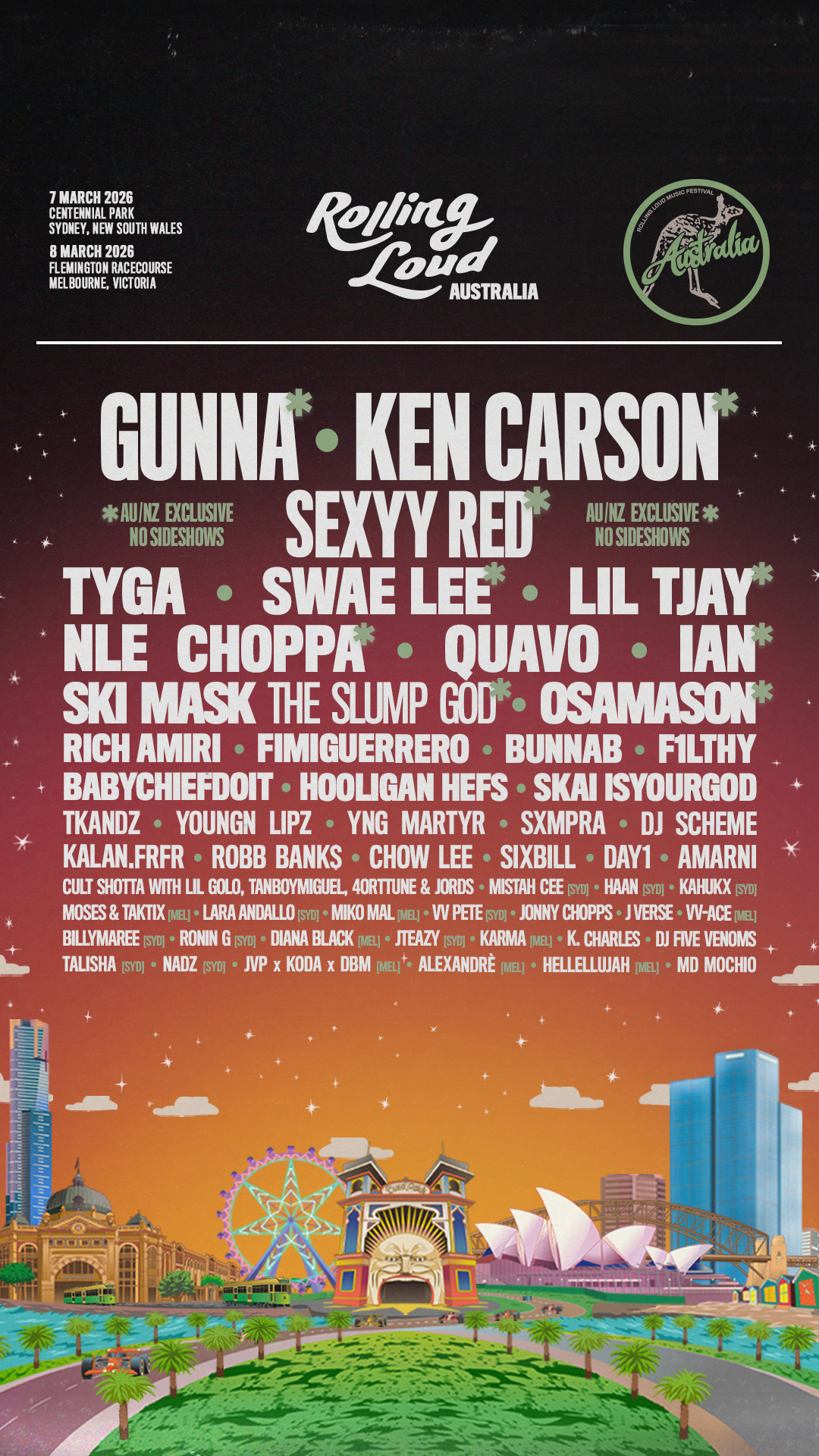 Rolling Loud Australia Facebook ad from Jan 12, 2026