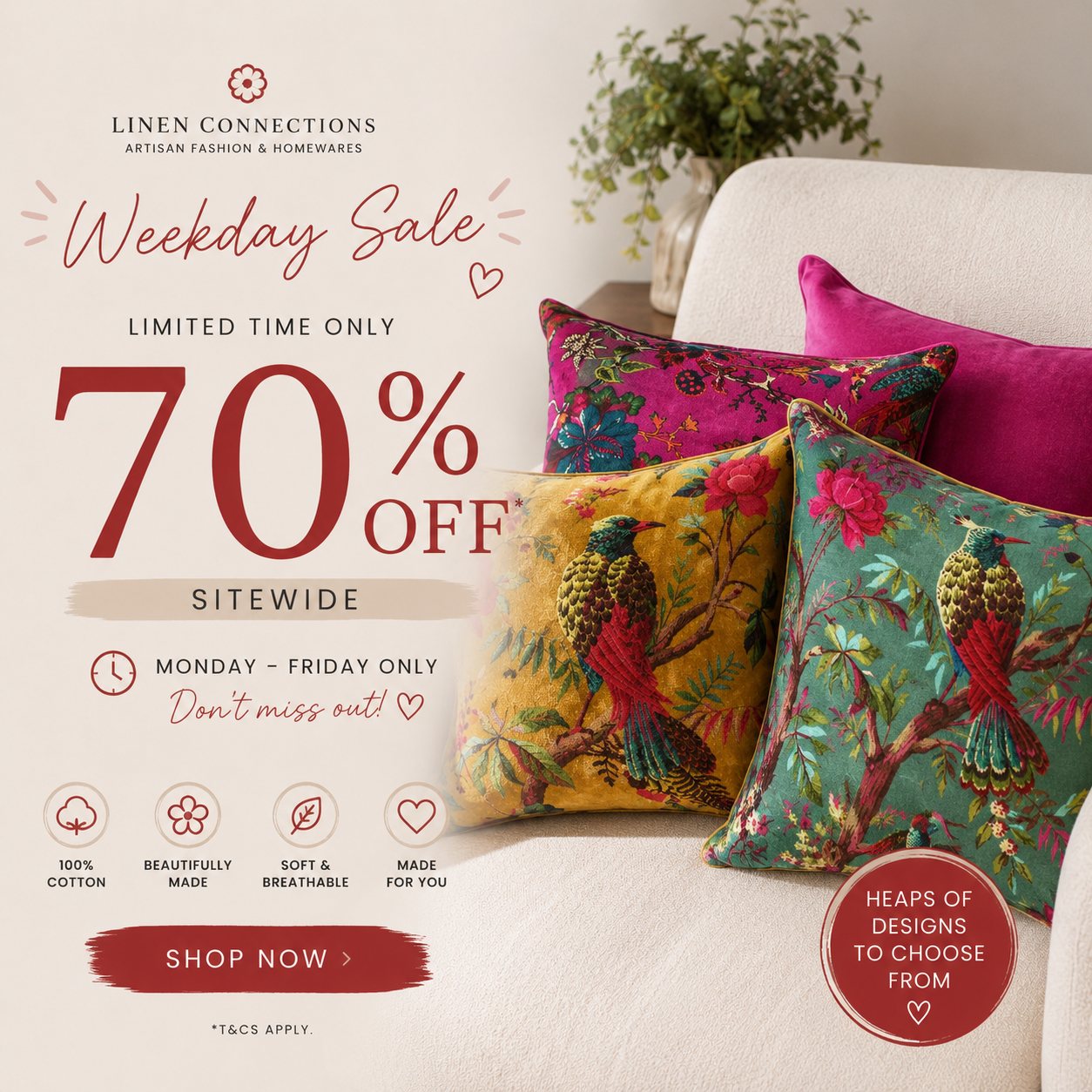 Linen Connections Facebook ad