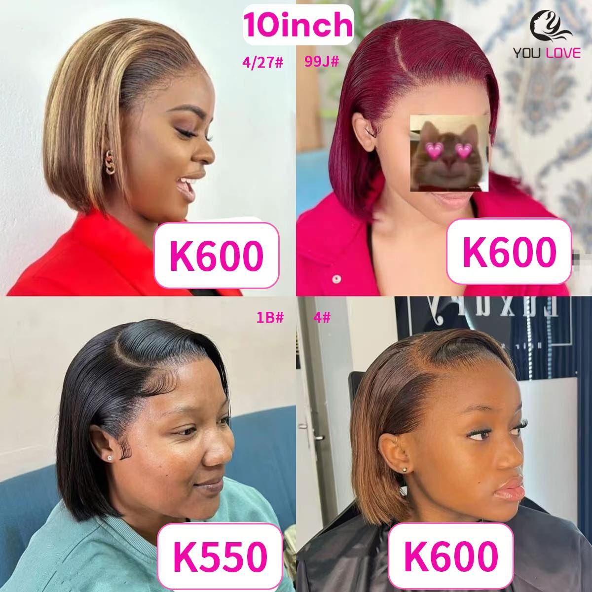 Youlovehair ZAM Facebook ad: SPECIAL 10 inches BOBS ON PROMOTION