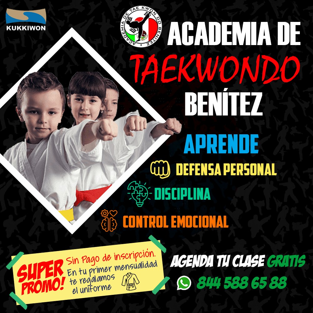 Academia de Taekwondo Benitez Unidad Matamoros Facebook ad: En la Academia de Taekwondo Benítez, canalizamos la…