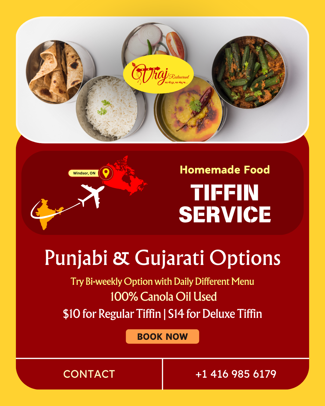 Vraj Restaurant Facebook ad from Sep 29, 2025