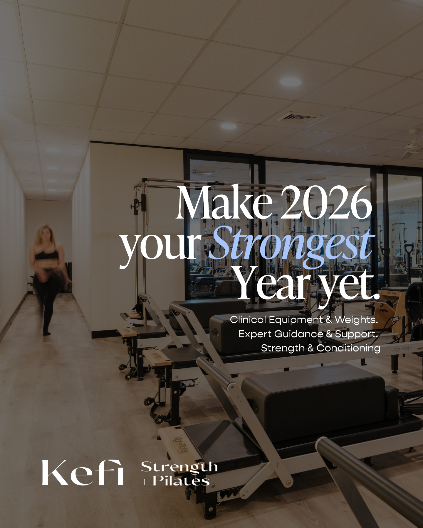 Kefi Studio Pilates Facebook ad: Pilates + Strength in Brighton