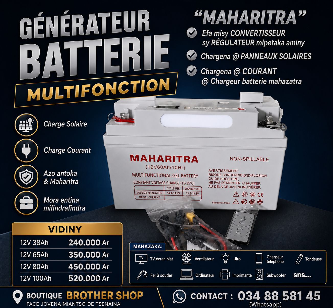 Tsenantsika Facebook ad: GENERATEUR BATTERIE