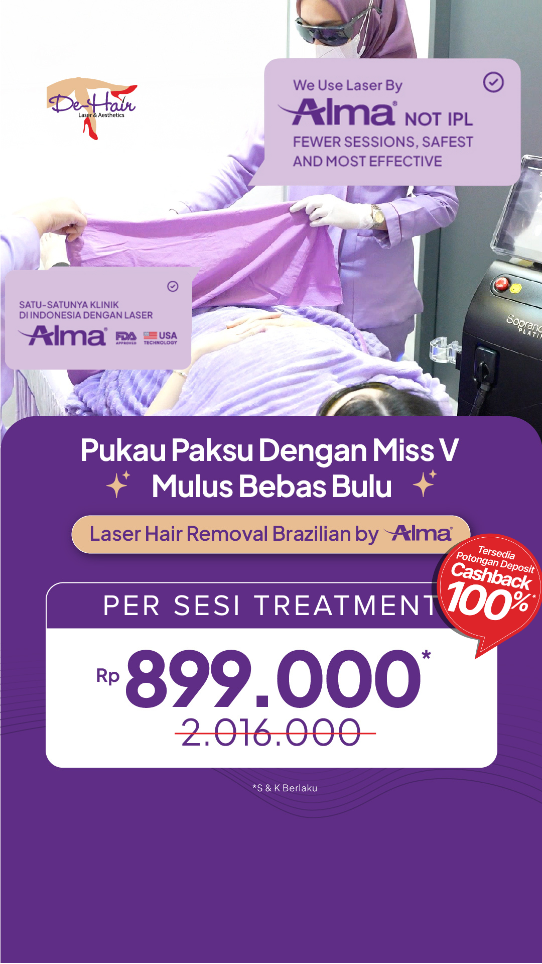 De-Hair Laser Hair Removal Facebook ad