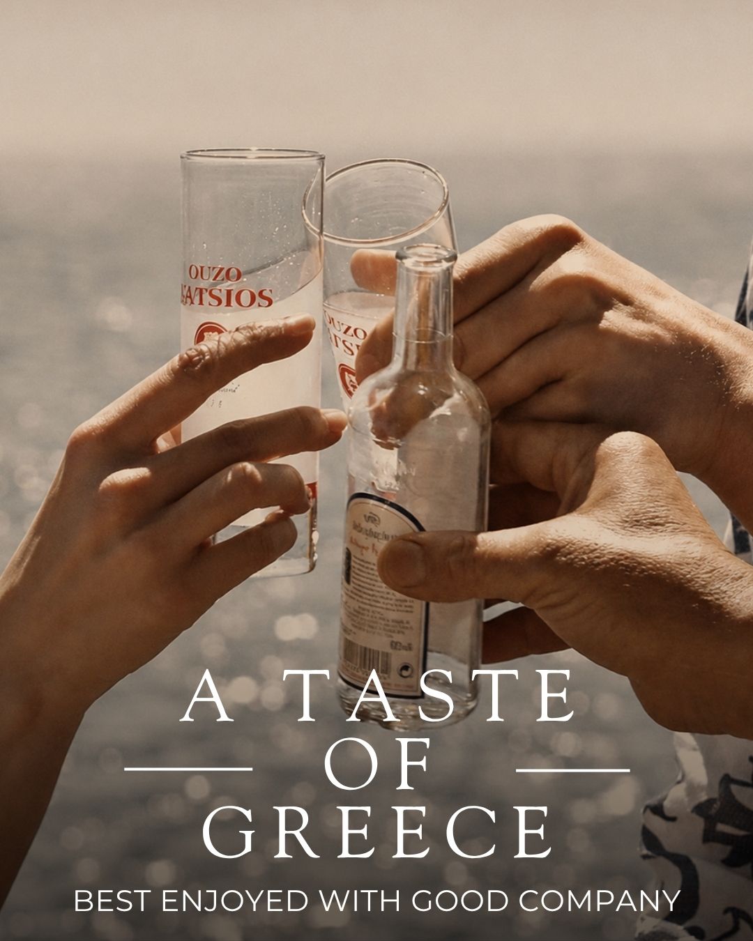 Kabourelias Restaurant Facebook ad: Some moments begin with a glass of ouzo.