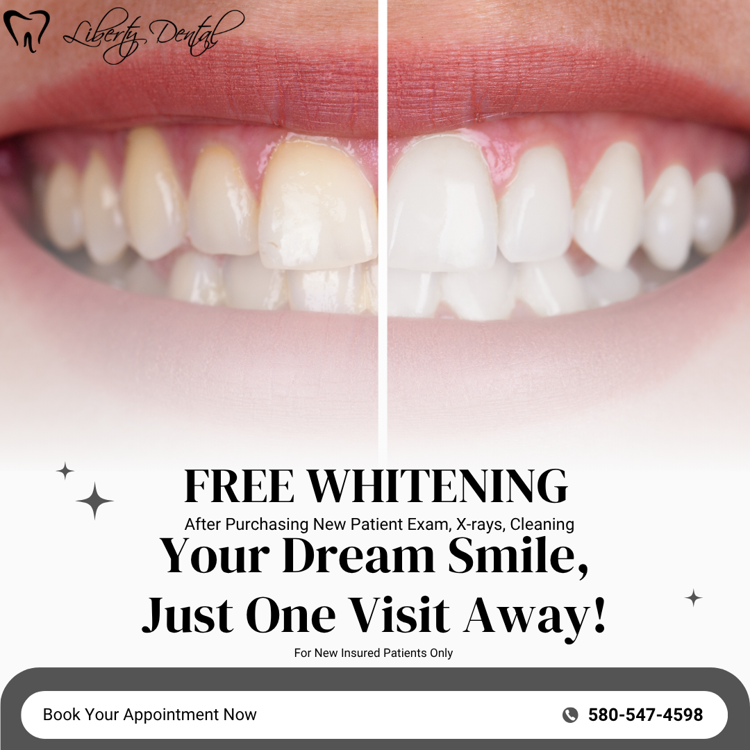 Liberty Dental Facebook ad: Get a Free Teeth Whitening kit! Limited Time Offer for New…