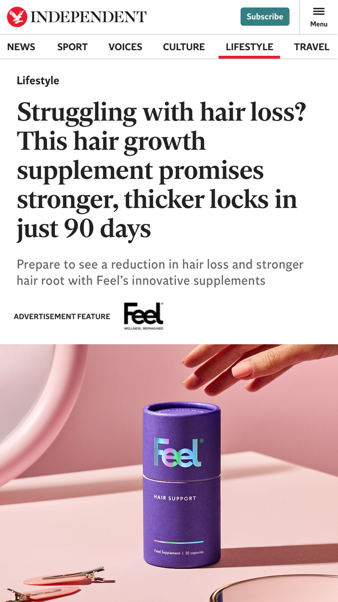 Feel Facebook ad