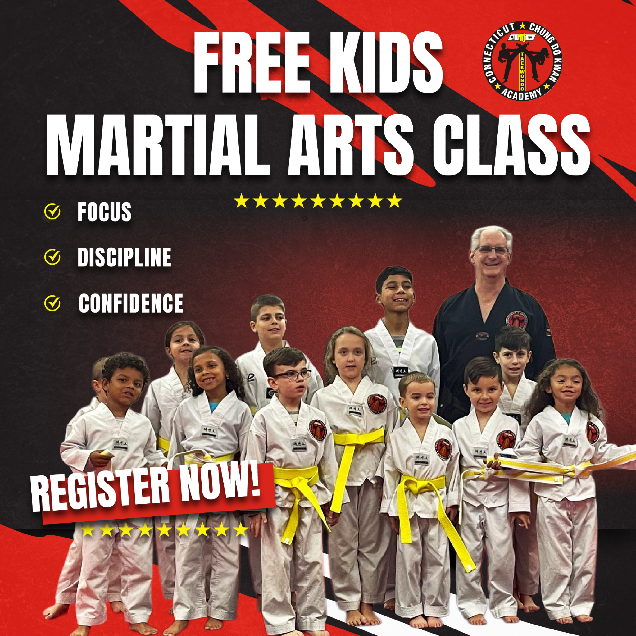 CT Chung Do Kwan Academy Facebook ad: FREE KIDS INTRO CLASS!