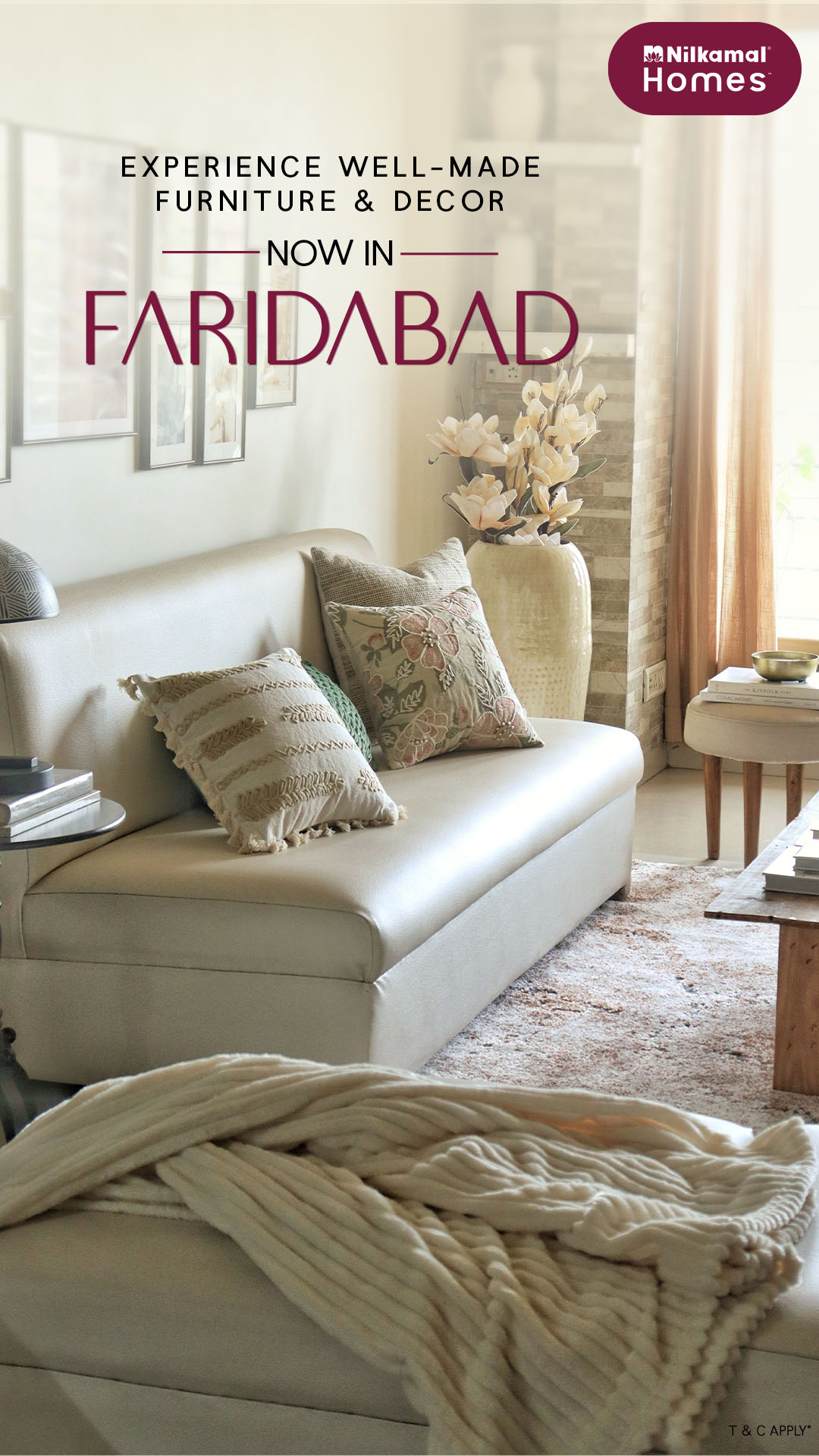 Nilkamal Homes Facebook ad: Faridabad, step into a new era of Luxury.