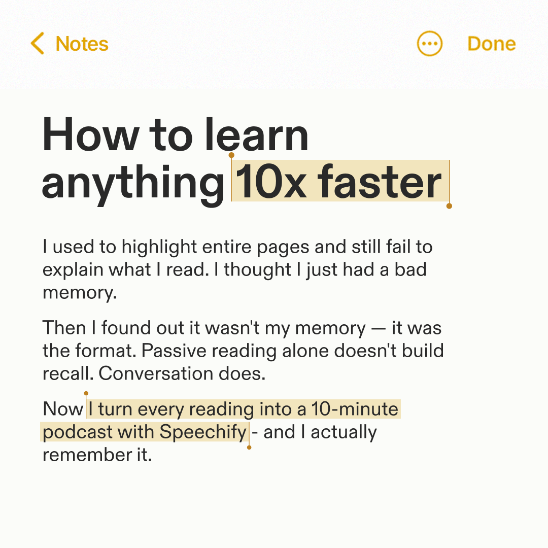 Speechify Facebook ad
