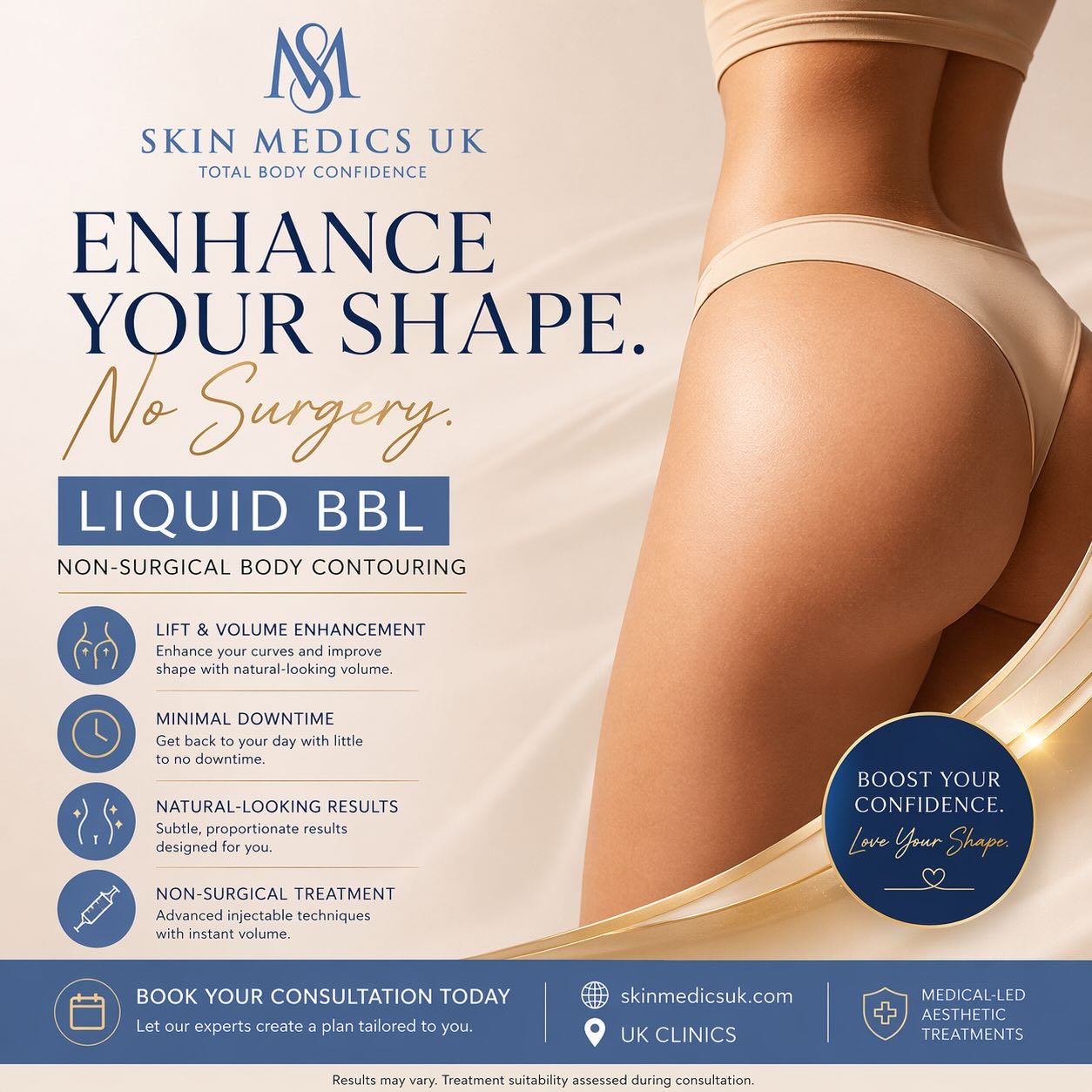 skinmedicsherts Facebook ad: Enhance your shape.