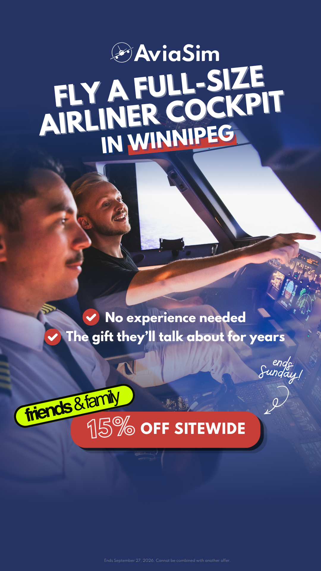 AviaSim Canada Facebook ad: You’re the pilot!