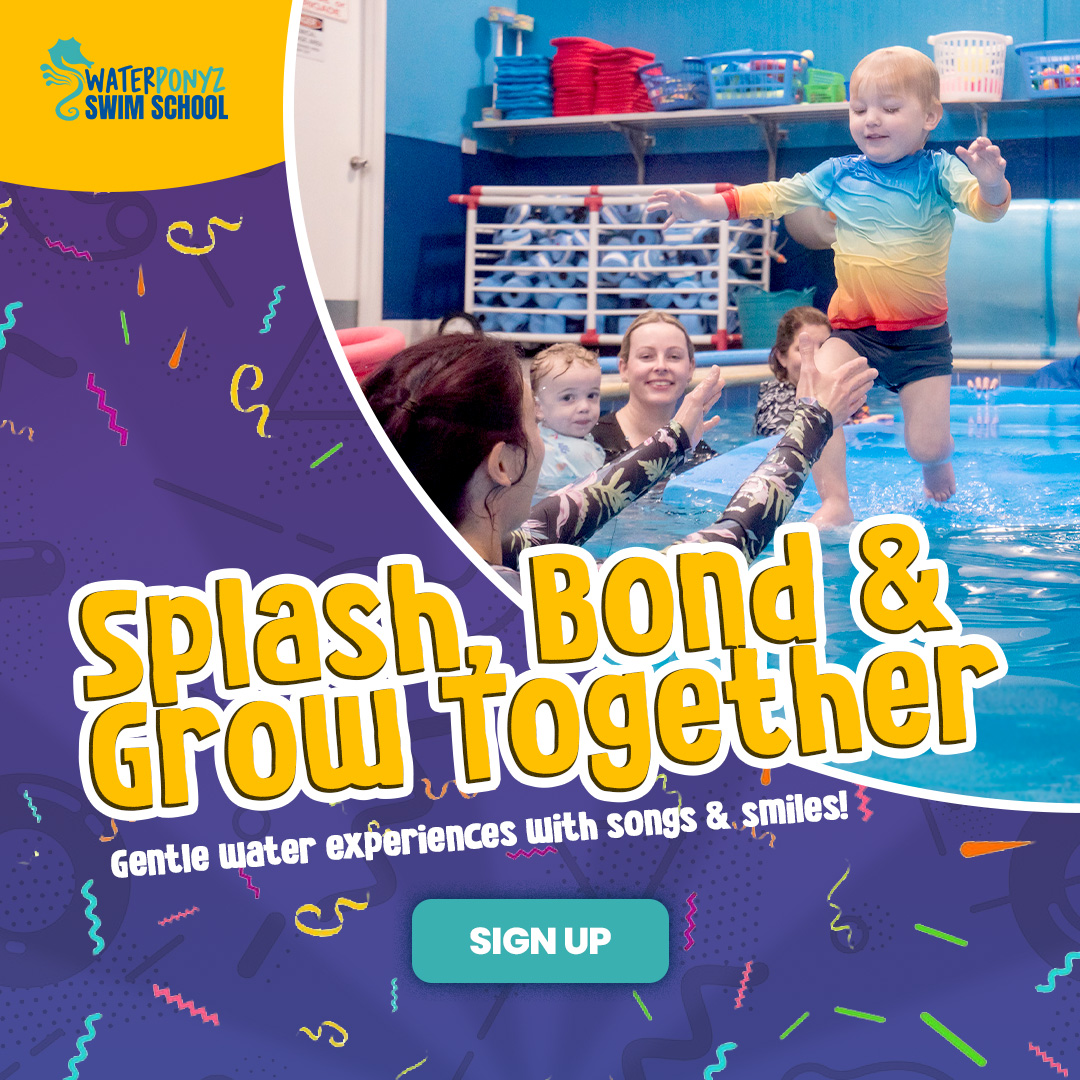 Water Ponyz Swim School Facebook ad: Free Swim Classes for Babies, Limited Spots Available!