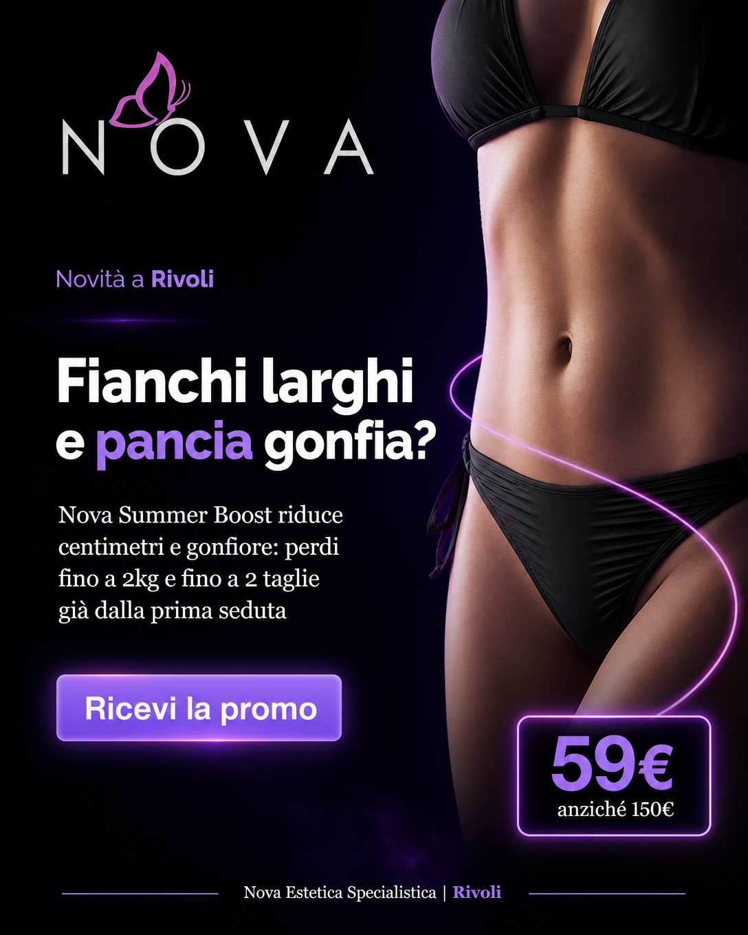 Nova Estetica Specialistica Rivoli Facebook ad: Rivoli: pancia e fianchi pronti per la prova costume