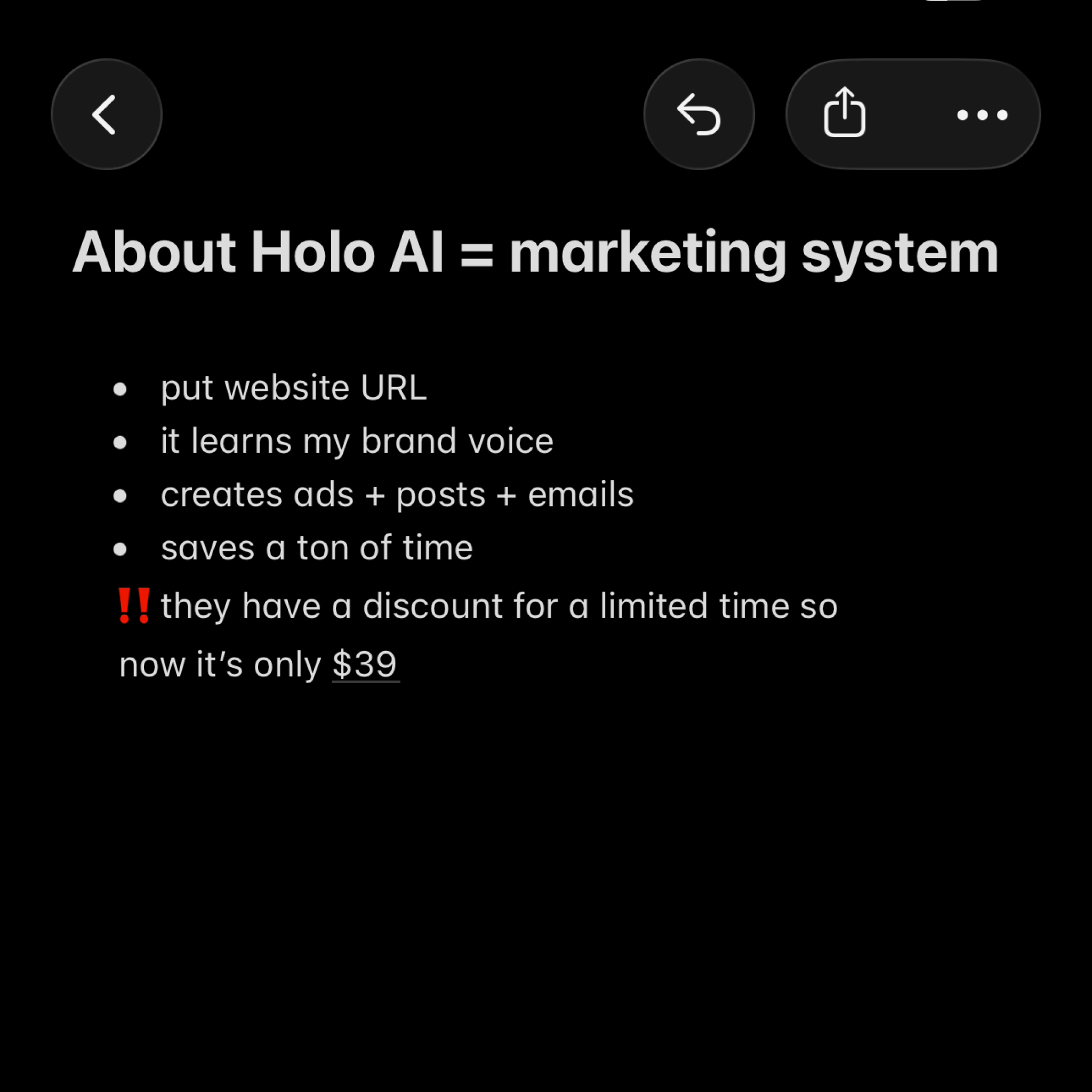 Holo Facebook ad