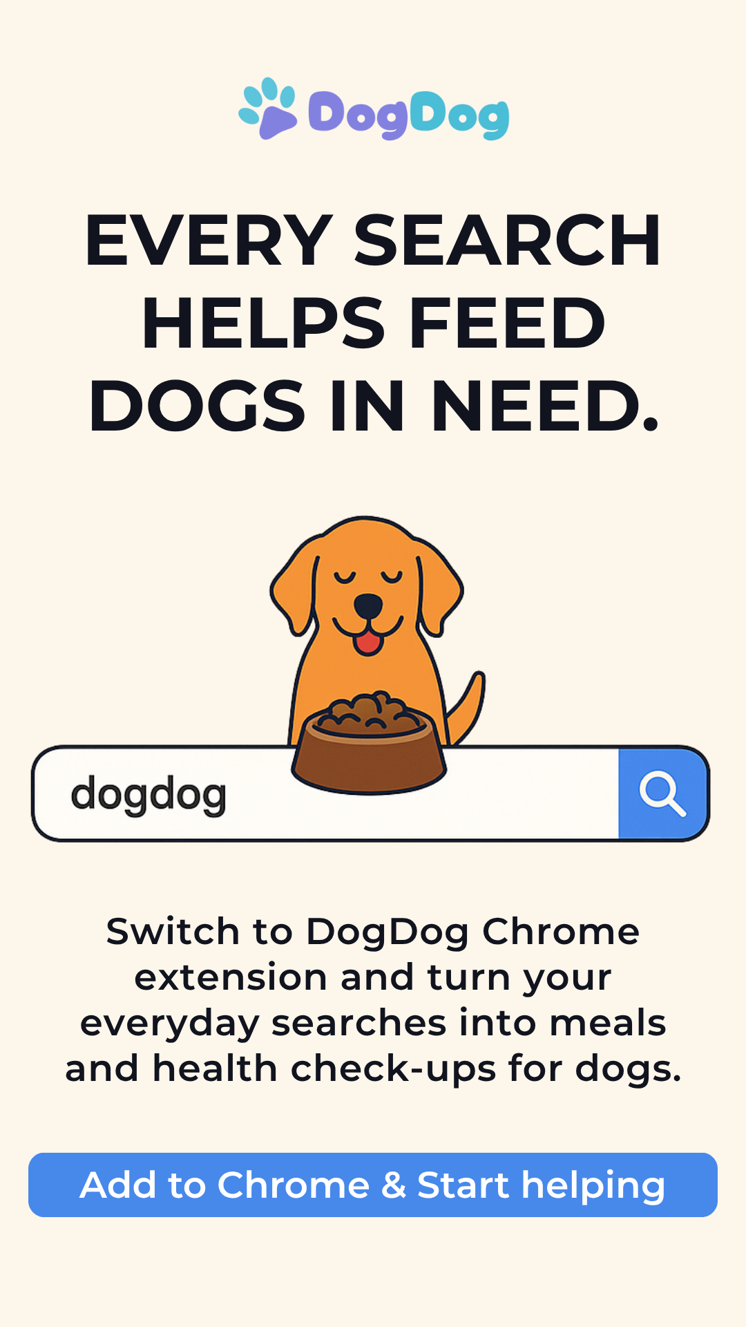 DogDog - the search engine that saves dogs Facebook ad