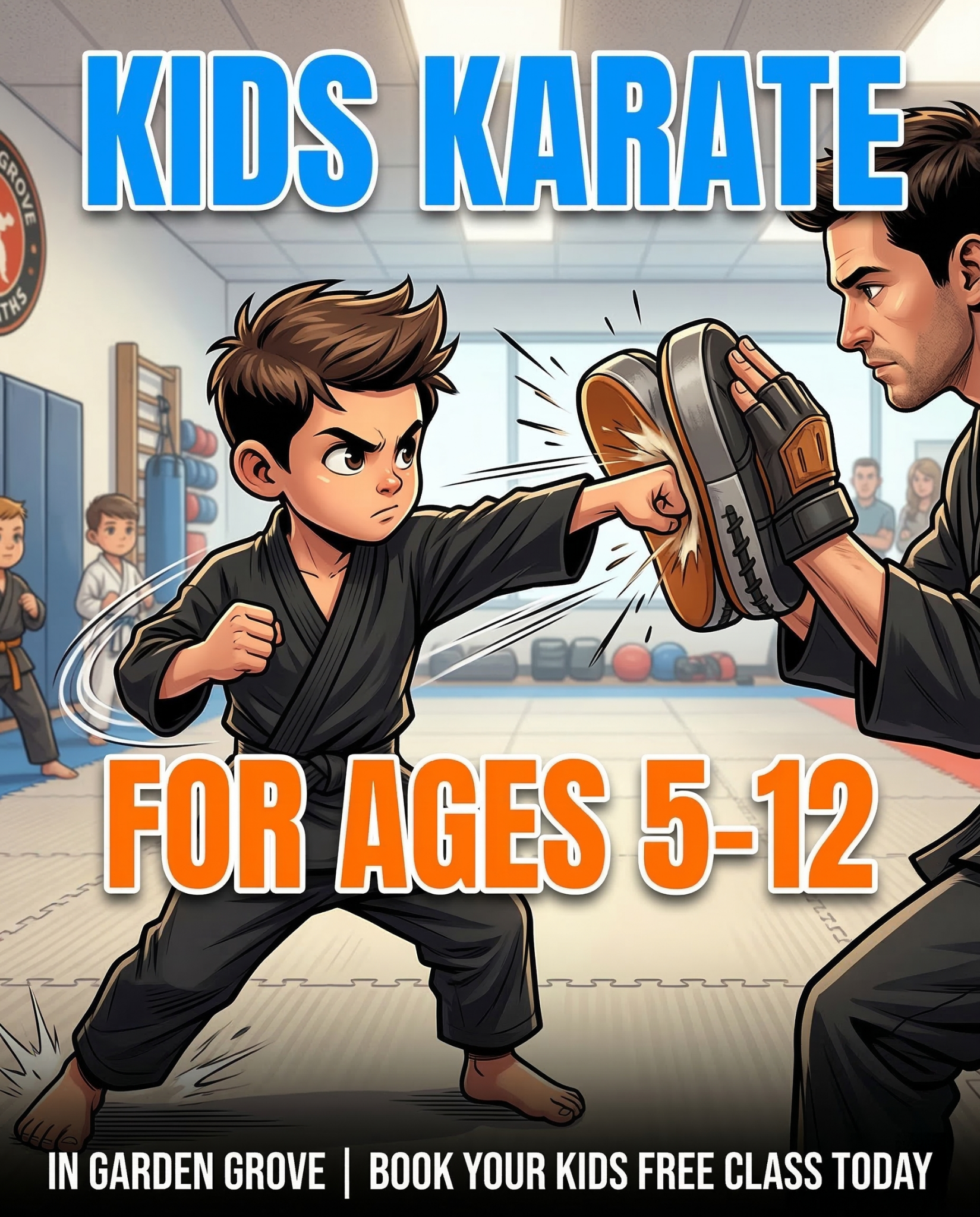United Kenpo Karate Studio Facebook ad: Free Kids Karate Class in Garden Grove