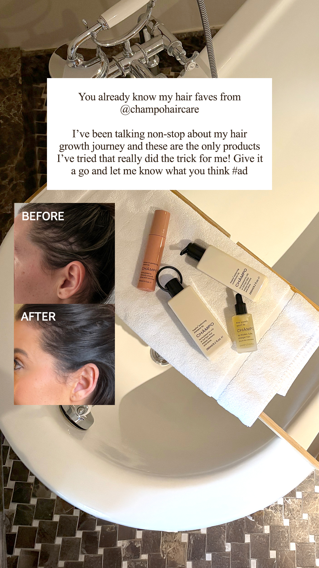 Chāmpo Haircare Facebook ad