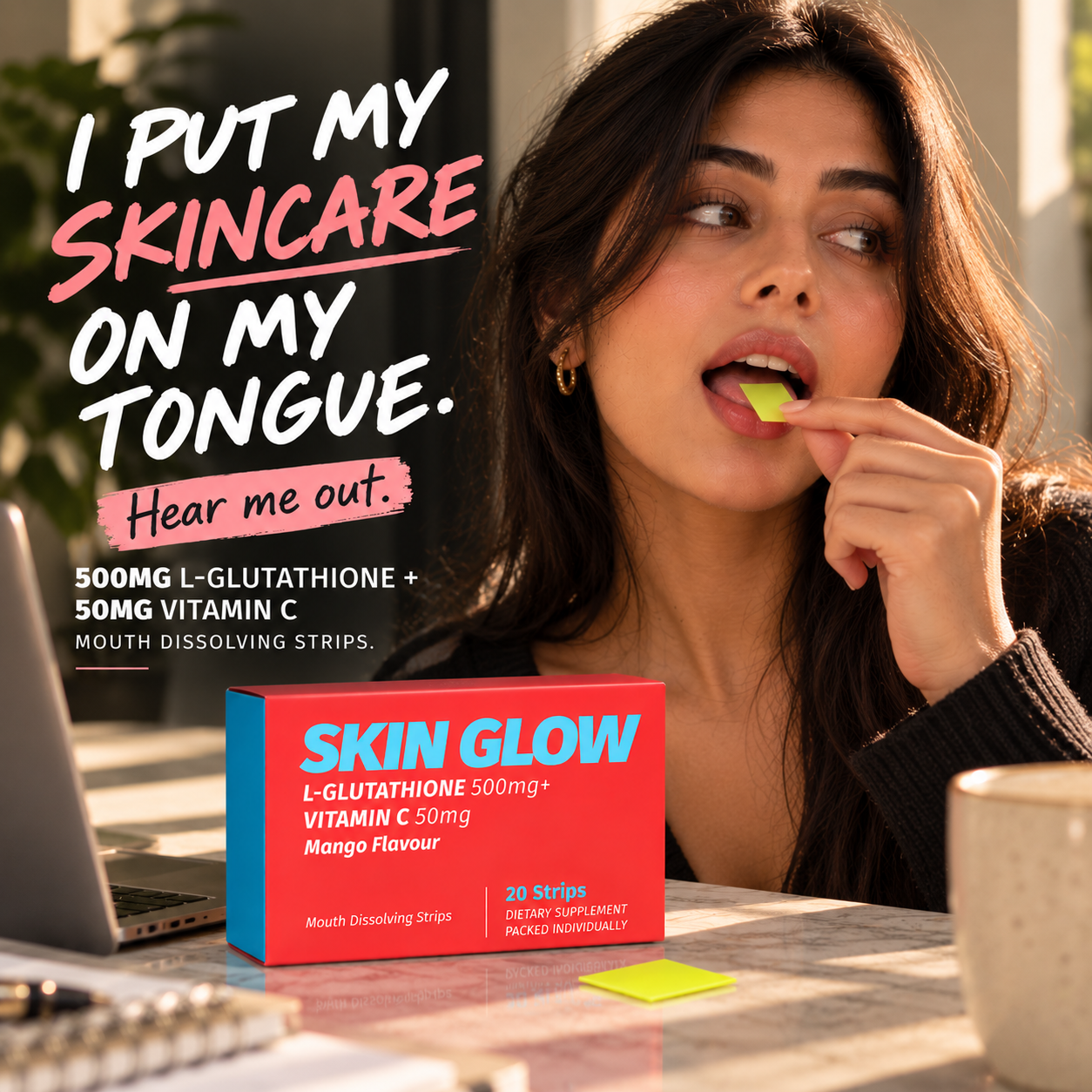 BonAiyu Health Facebook ad: Your Glutathione. Now in a Strip.