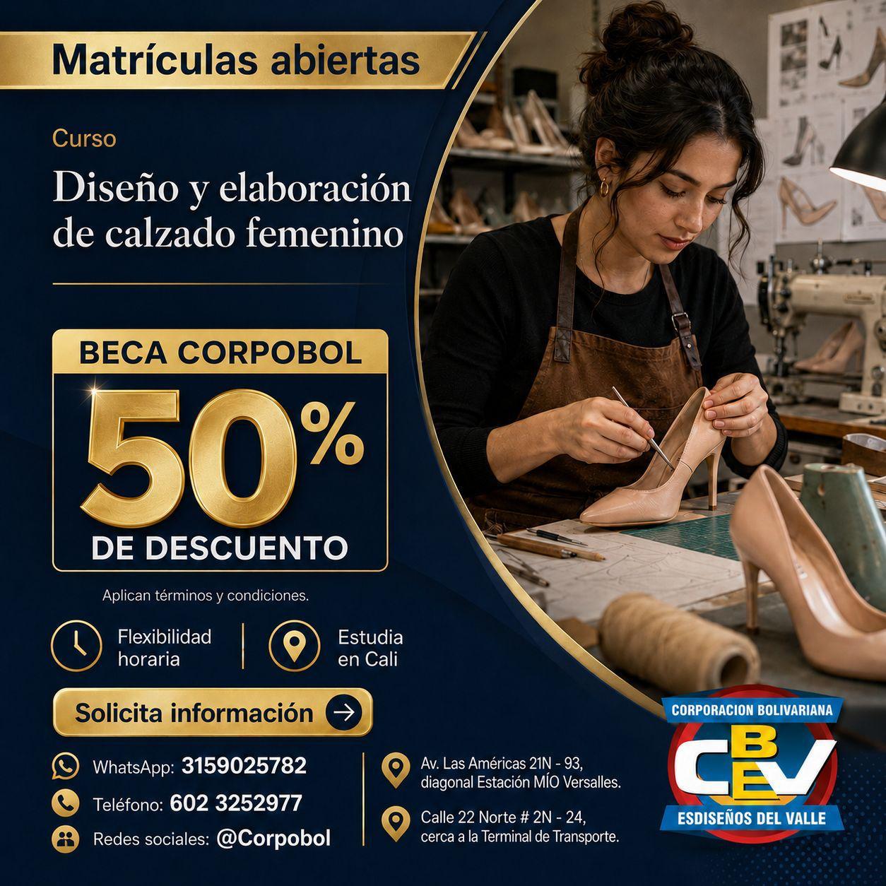 CORPOBOL Facebook ad: Diseña Tu Propio Calzado Femenino