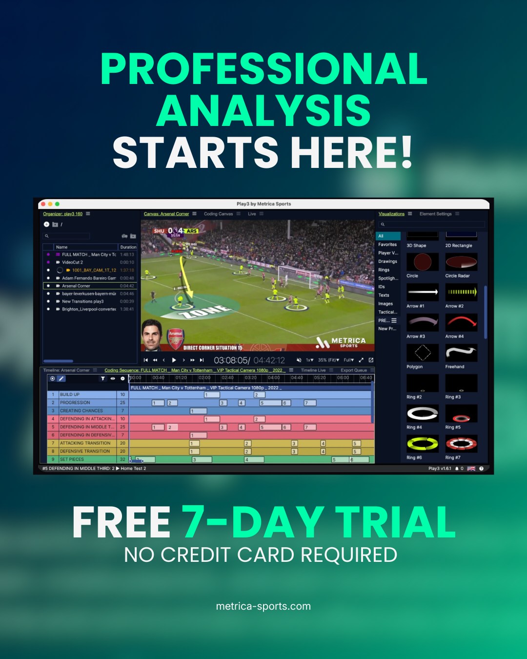 Metrica Sports Facebook ad: Metrica Sports | Cutting-Edge Video Analysis for Coaches &…