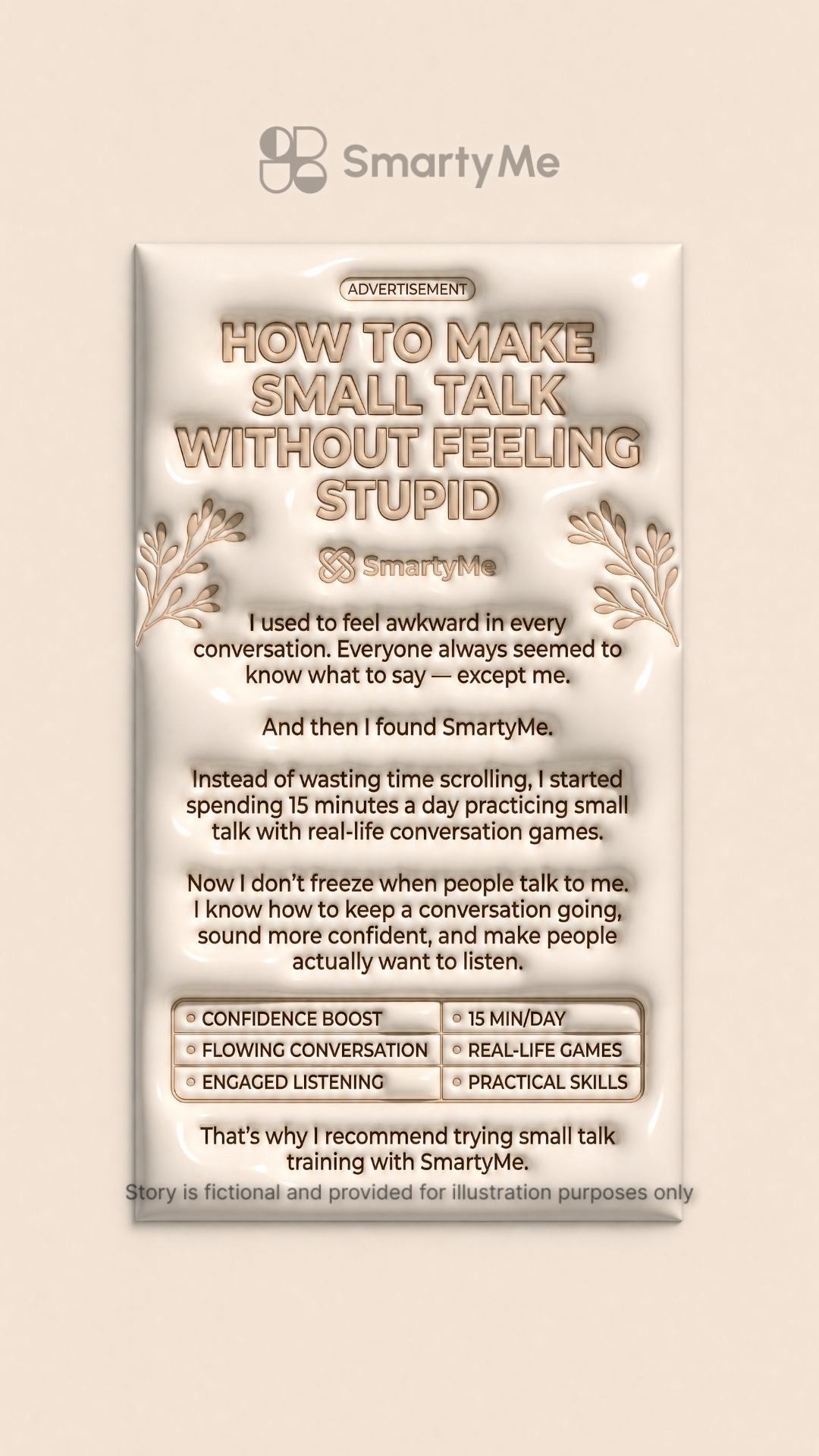 SmartyMe: Charisma Skills Facebook ad: Charisma Is a Skill, Learn It Now