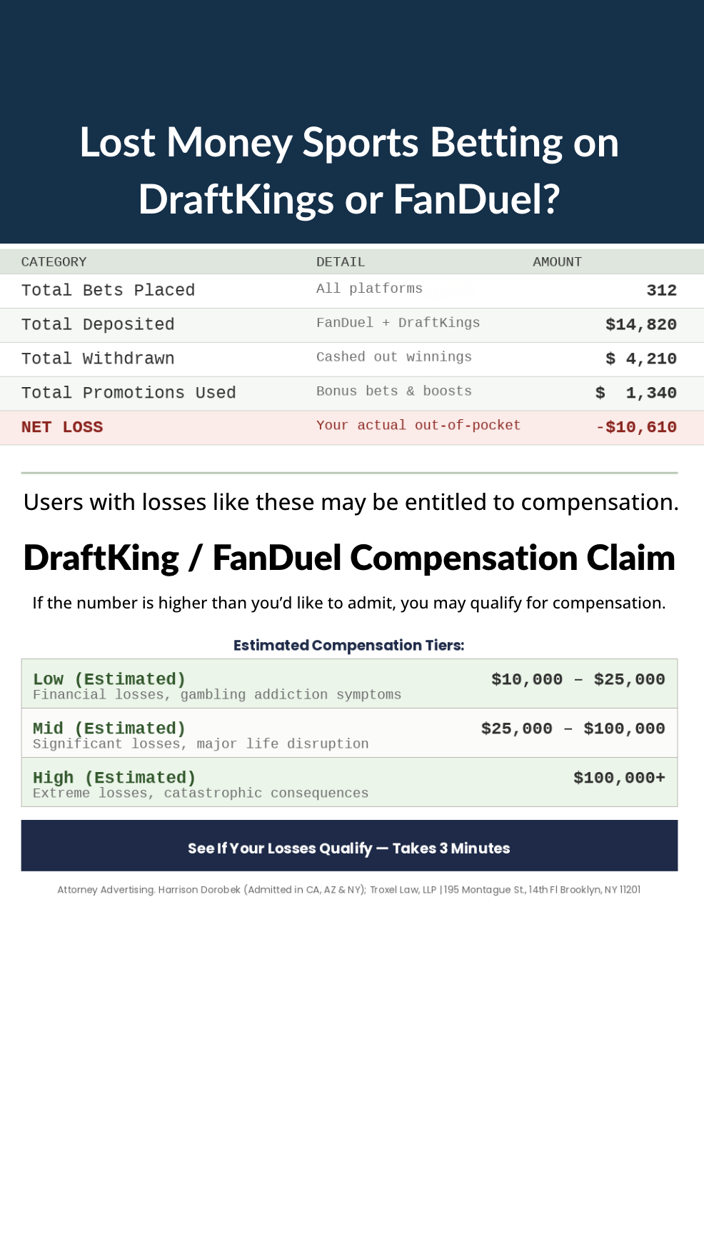 Sports Apps Compensation Claims Facebook ad