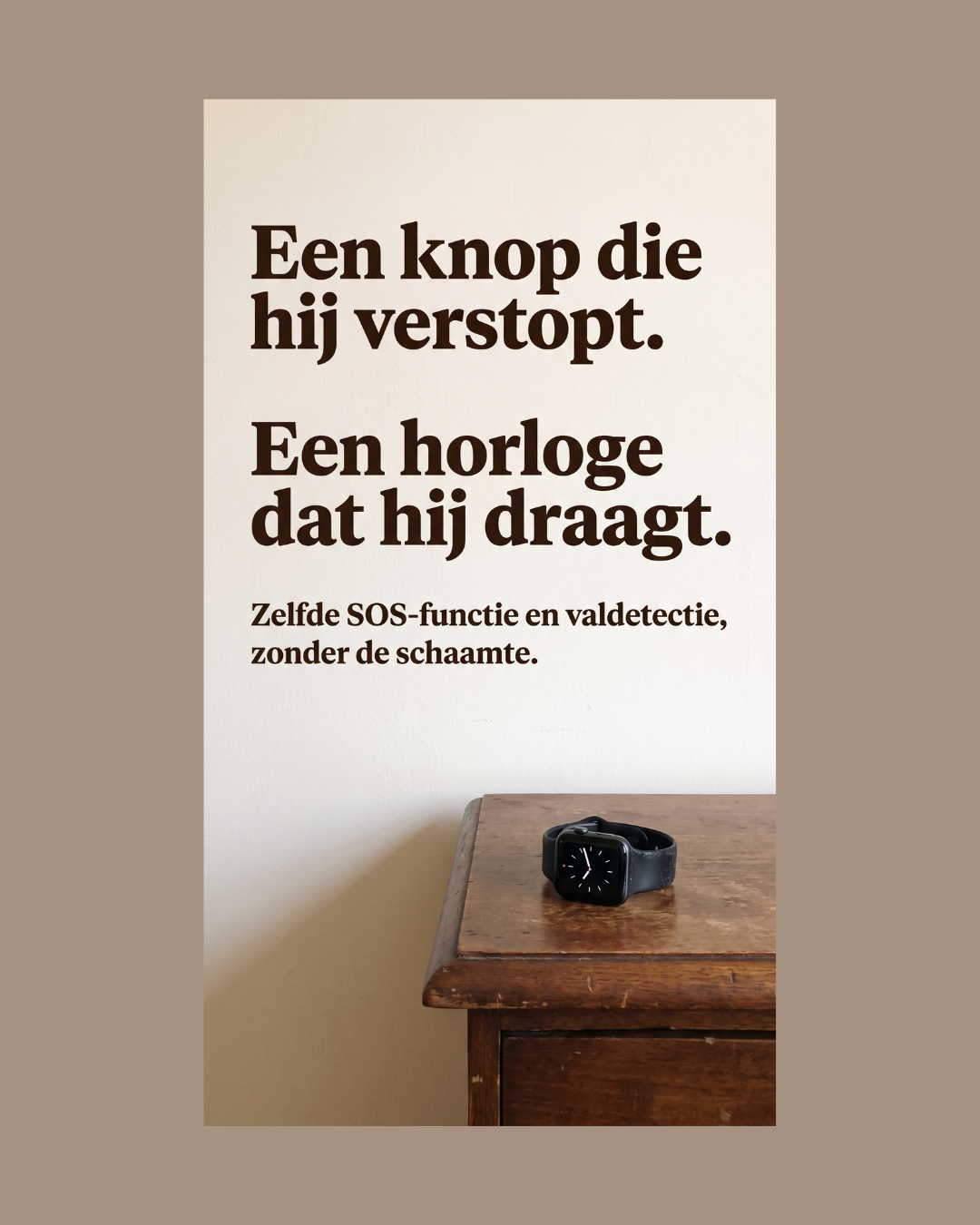 KUUS. Facebook ad: Horloge met valdetectie - zonder abonnement