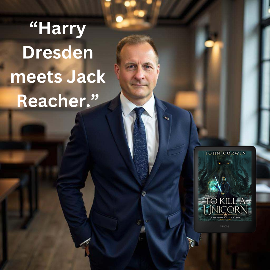 John Corwin Thriller & Fantasy Author Facebook ad