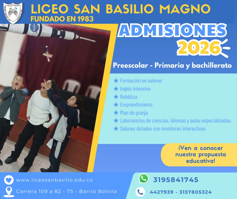 Liceo San Basilio Magno Facebook ad: 42 Años formando niños y jóvenes en Bogotá…
