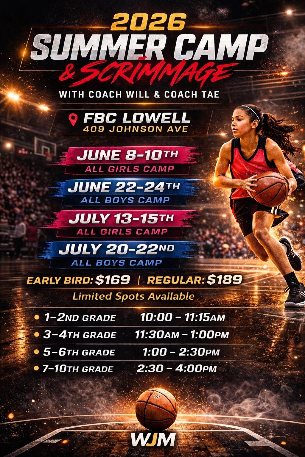 Willie J. McCoy Youth Basketball Training Facebook ad: 3 DAY SUMMER CAMP & SCRIMMAGE