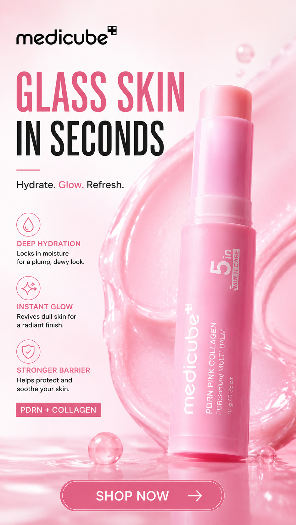 Korean Skincare Co. Facebook ad: Instant Glass Glow