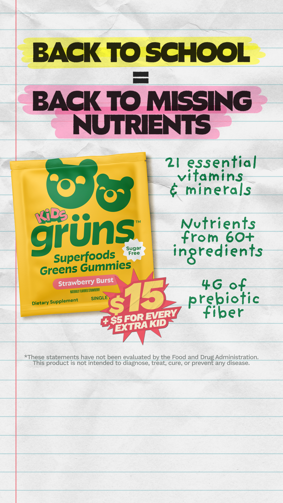 Grüns Kids Facebook ad