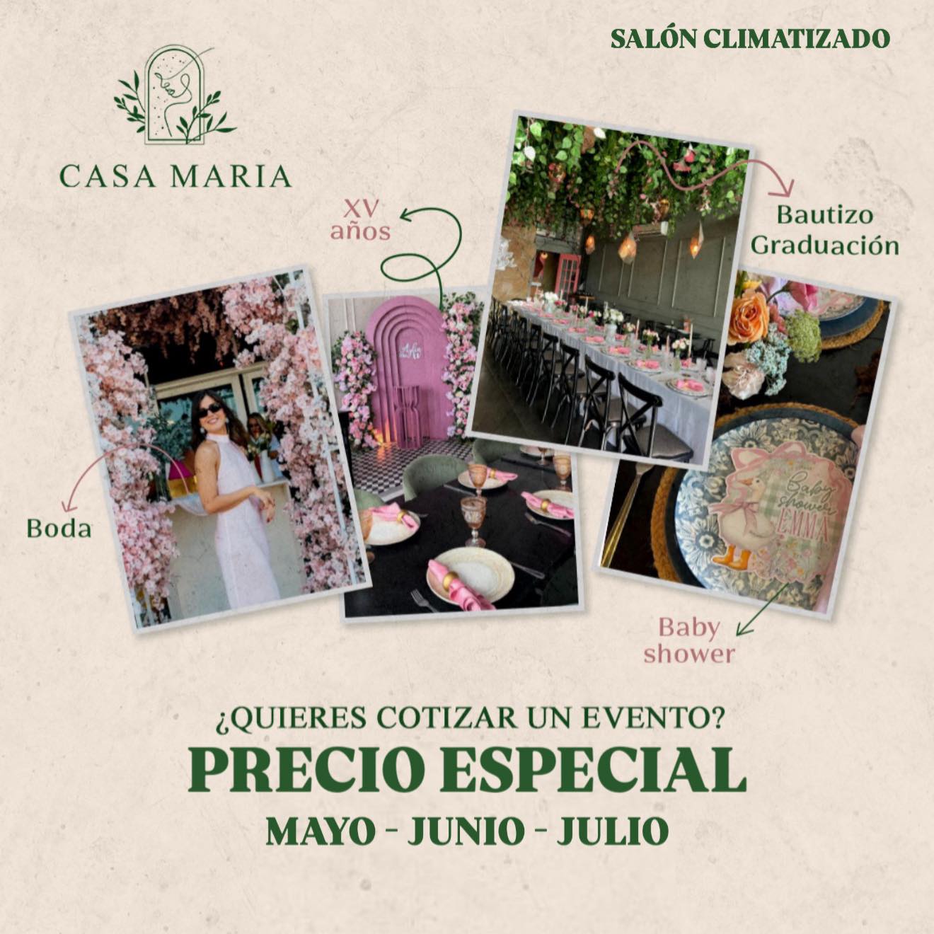 Casa Maria Facebook ad: Tenemos el escenario ideal para tu proximo evento
