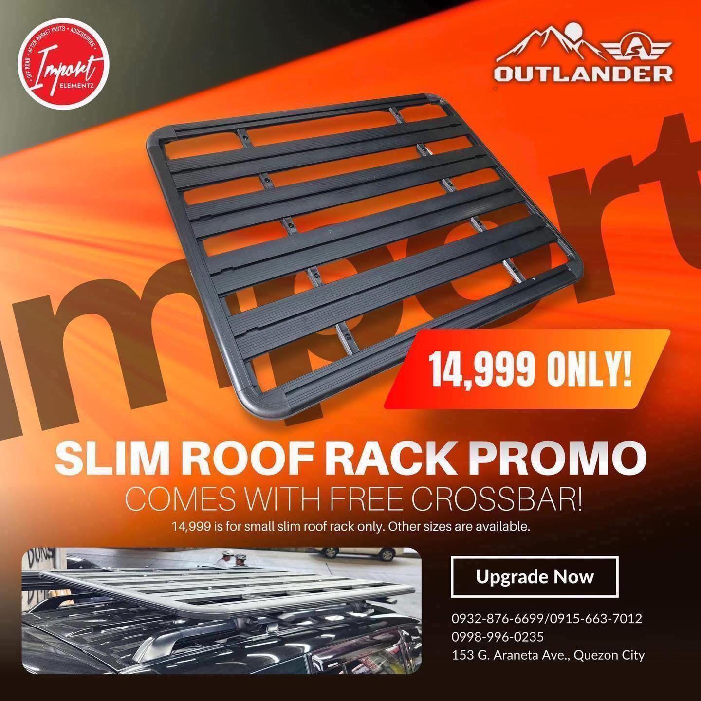 Import Elementz Car Accessories & Offroad Facebook ad: SLIM ROOF RACK PROMO!