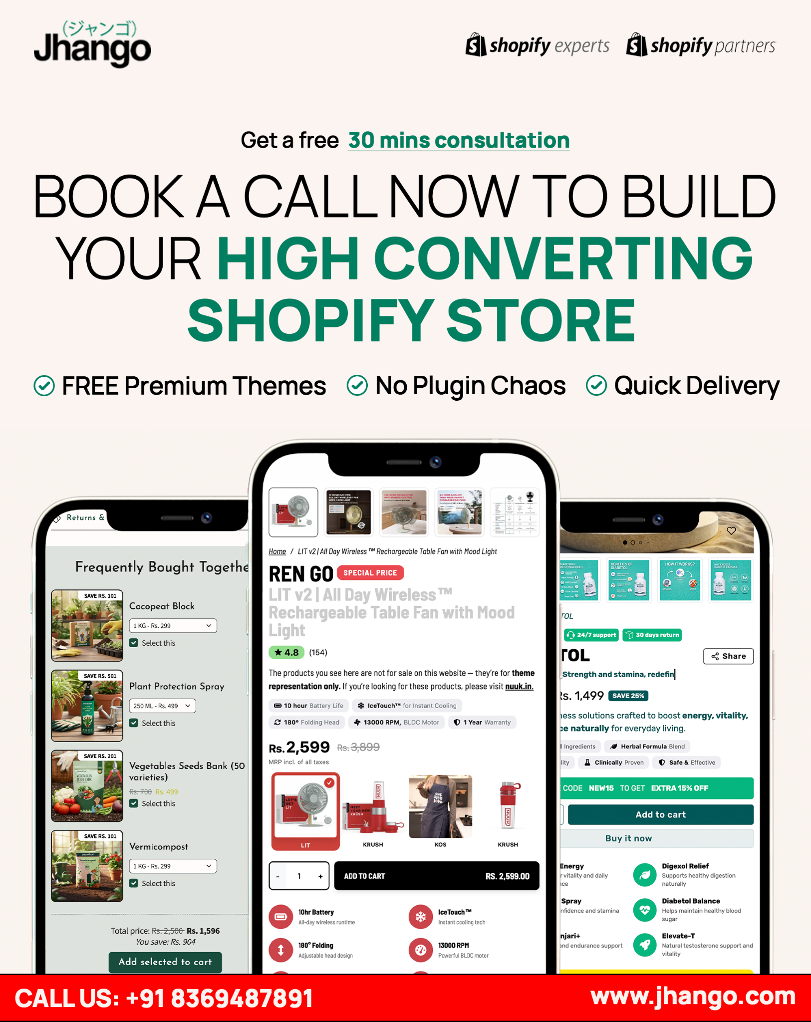 Jhango Facebook ad: We Build Shopify Stores That CONVERT