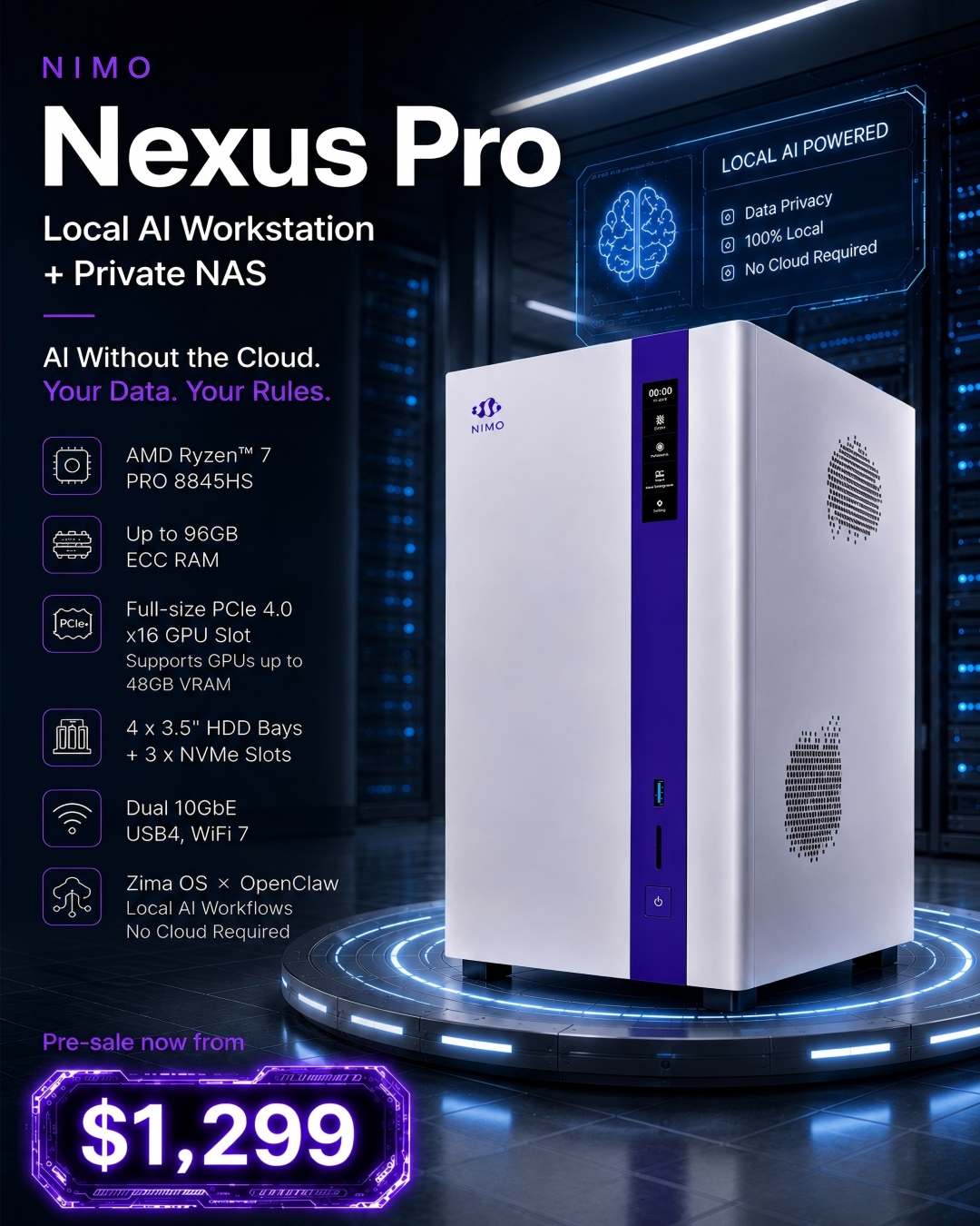 NIMO PC Facebook ad: Run Local AI. Build Your Own NAS.