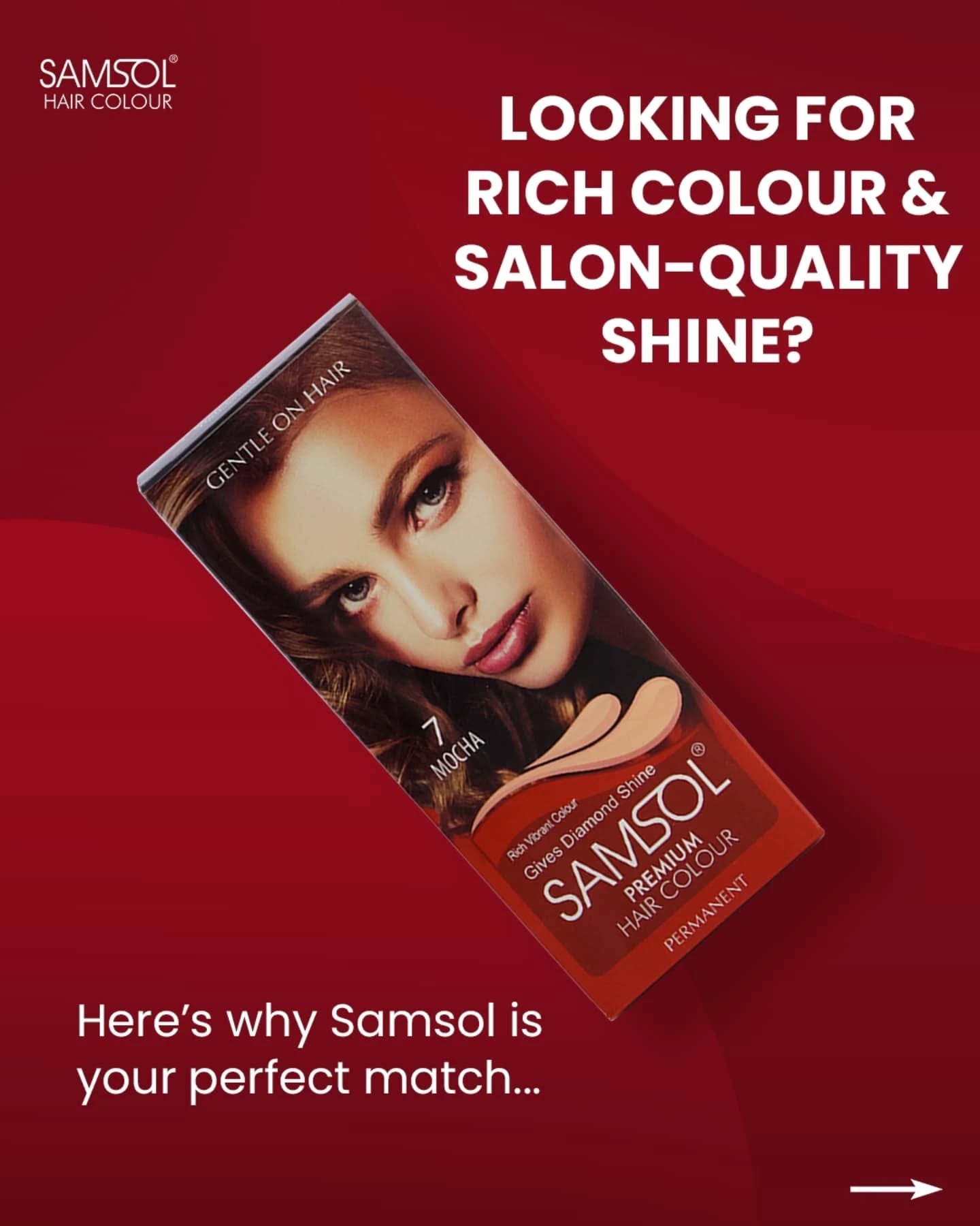 Samsol Facebook ad: The perfect hair colour isn’t just about the…