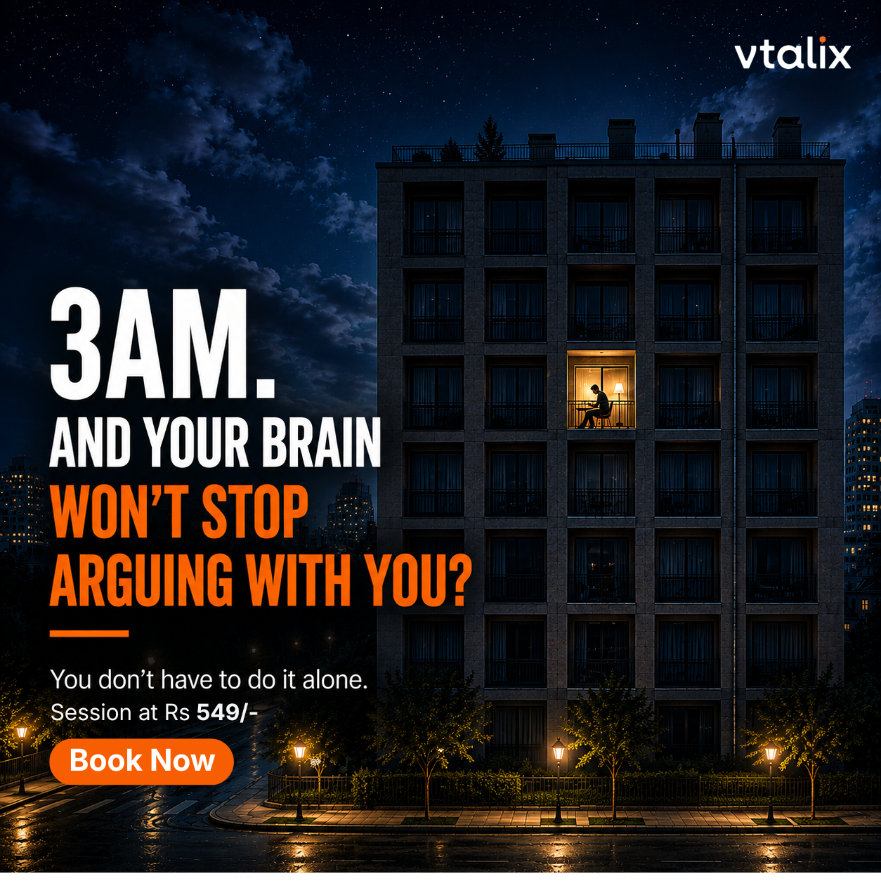 Vtalix Facebook ad: Get mental health support without confusion or judgment.