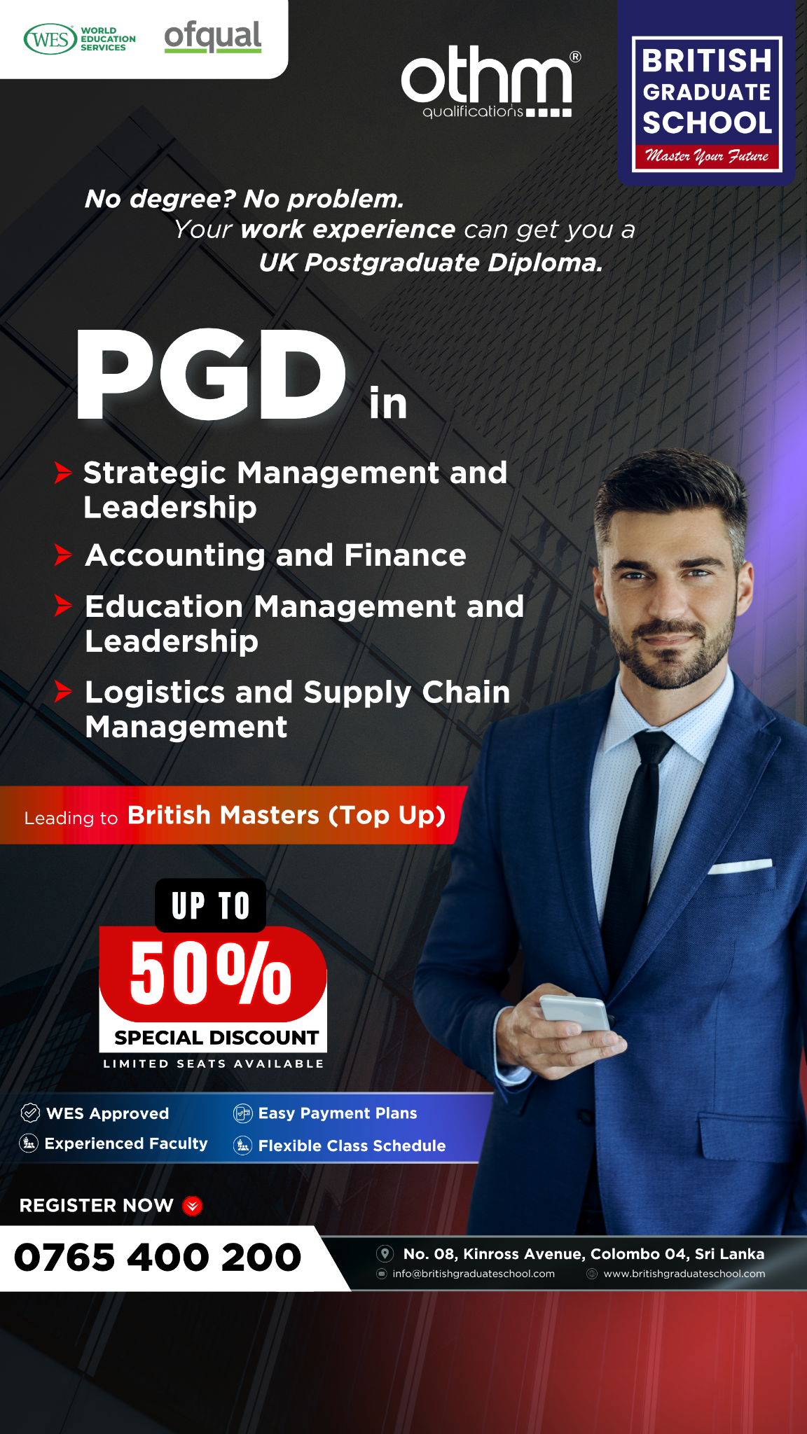 British Graduate School Facebook ad from Mar 25, 2026