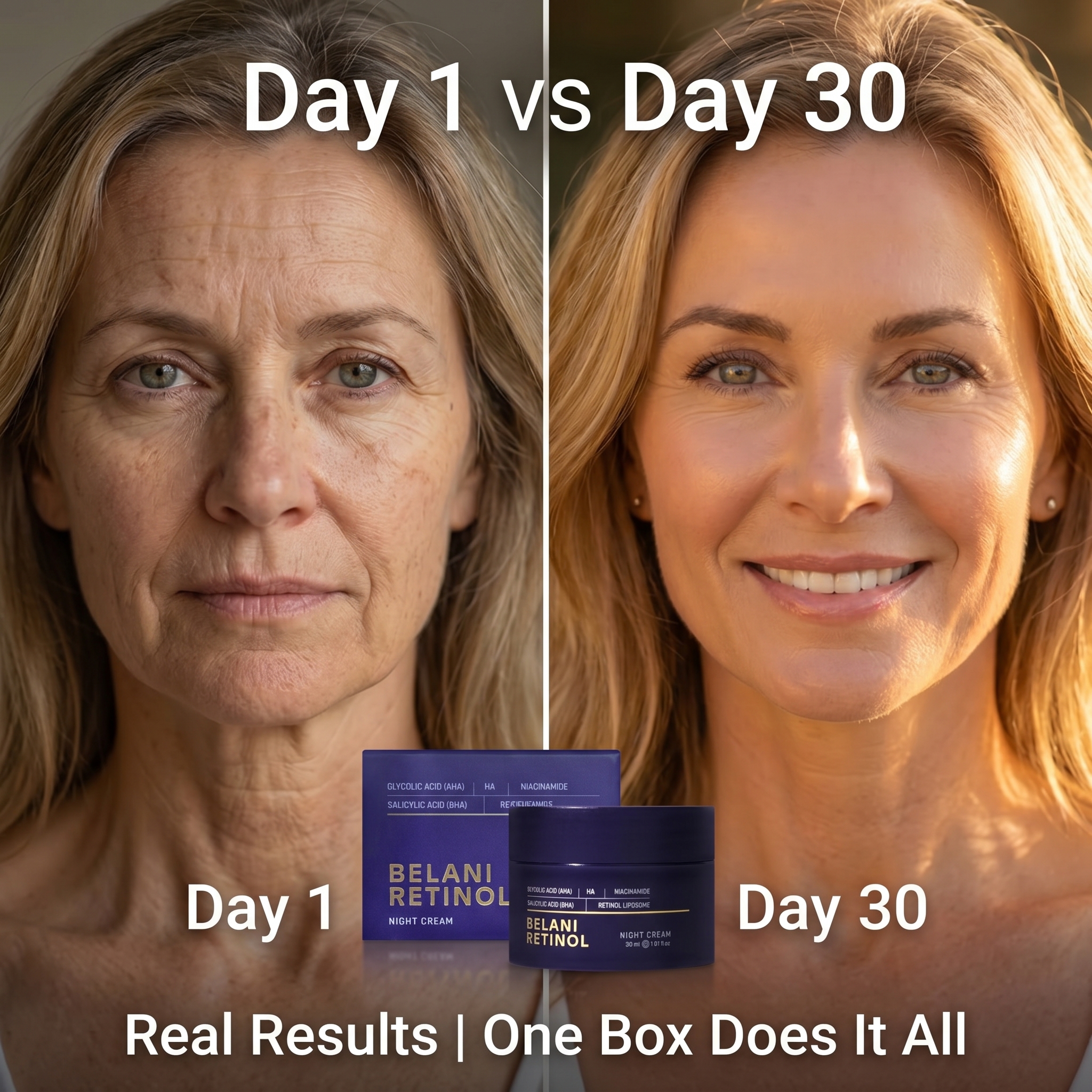 Belani Retinol Cream Facebook ad: Your Anti-Aging Night Routine Starts Here