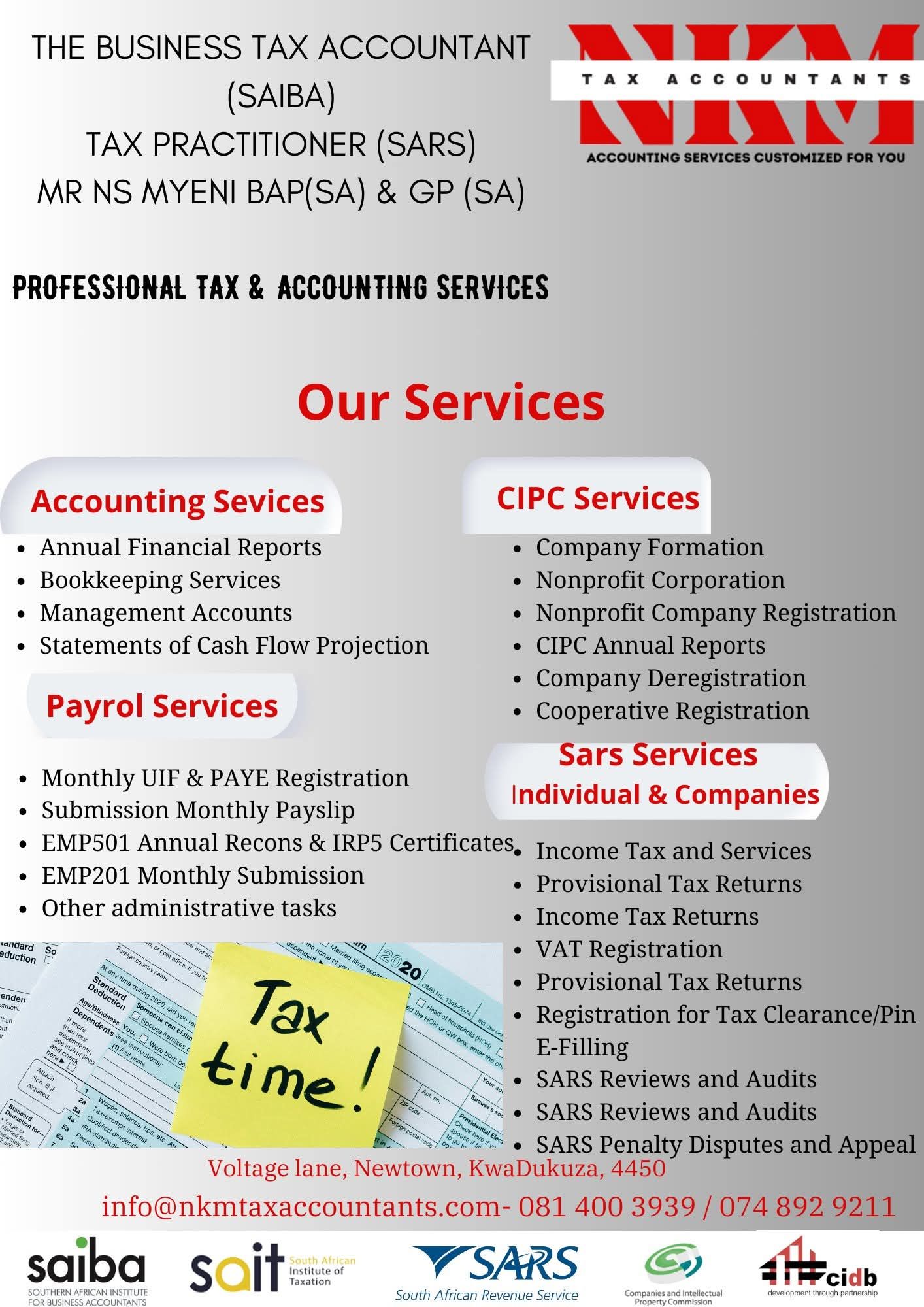 NKM Tax Accountants Facebook ad: Focus on Growing your Revenue while we take…