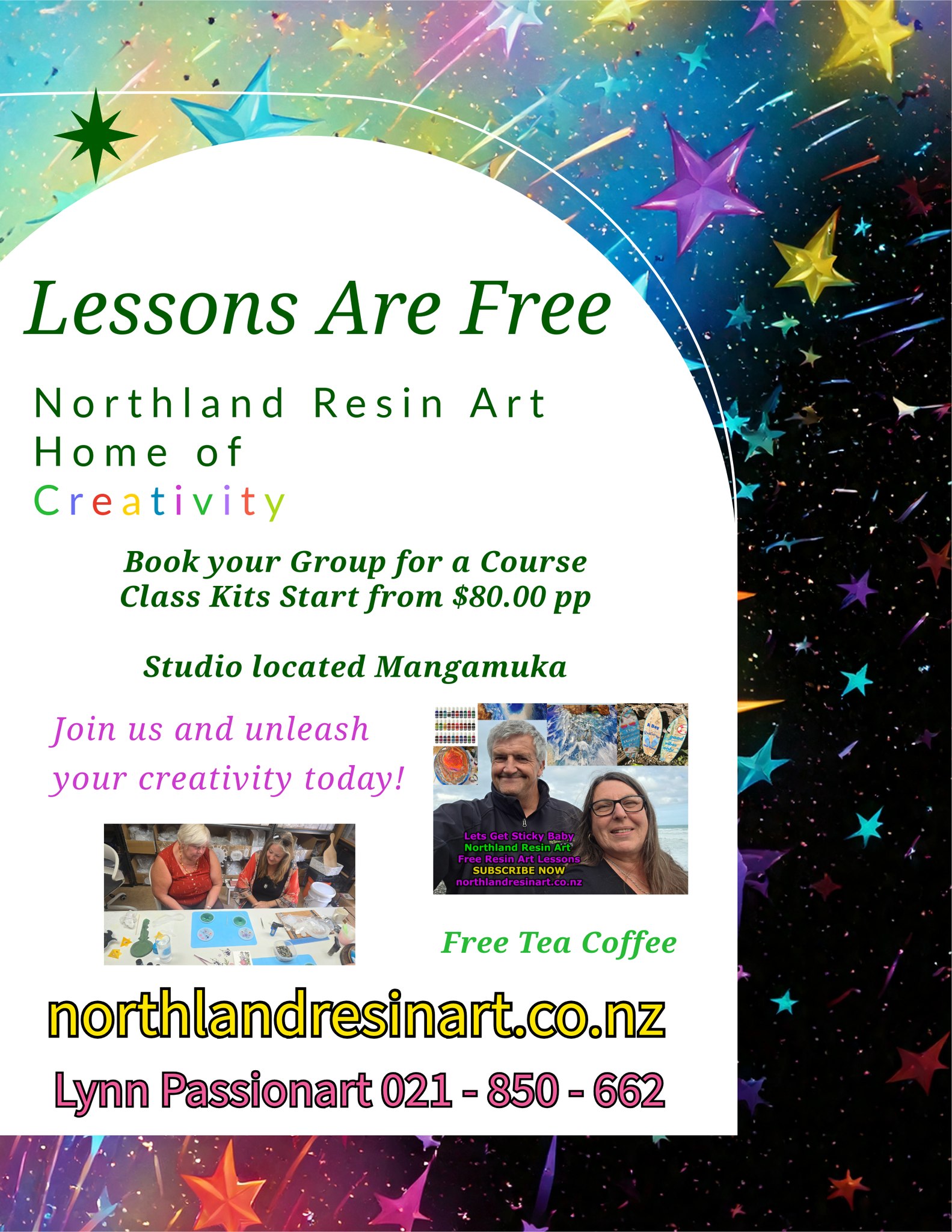 Resin Wood Tables NZ Facebook ad: FREE LESSONS - Lynn Only charges for the…