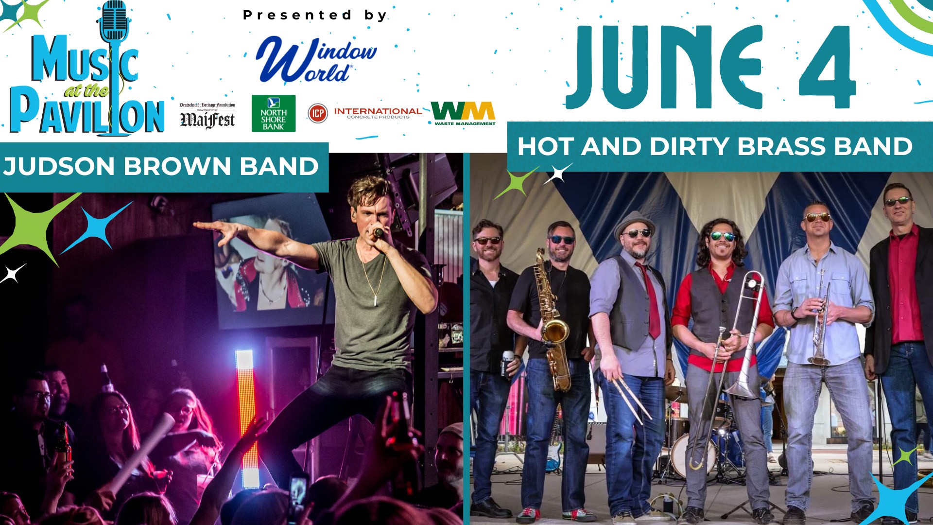 Music at the Pavilion Facebook ad: Judson Brown Band and The Hot and Dirty Brass Band - Music…