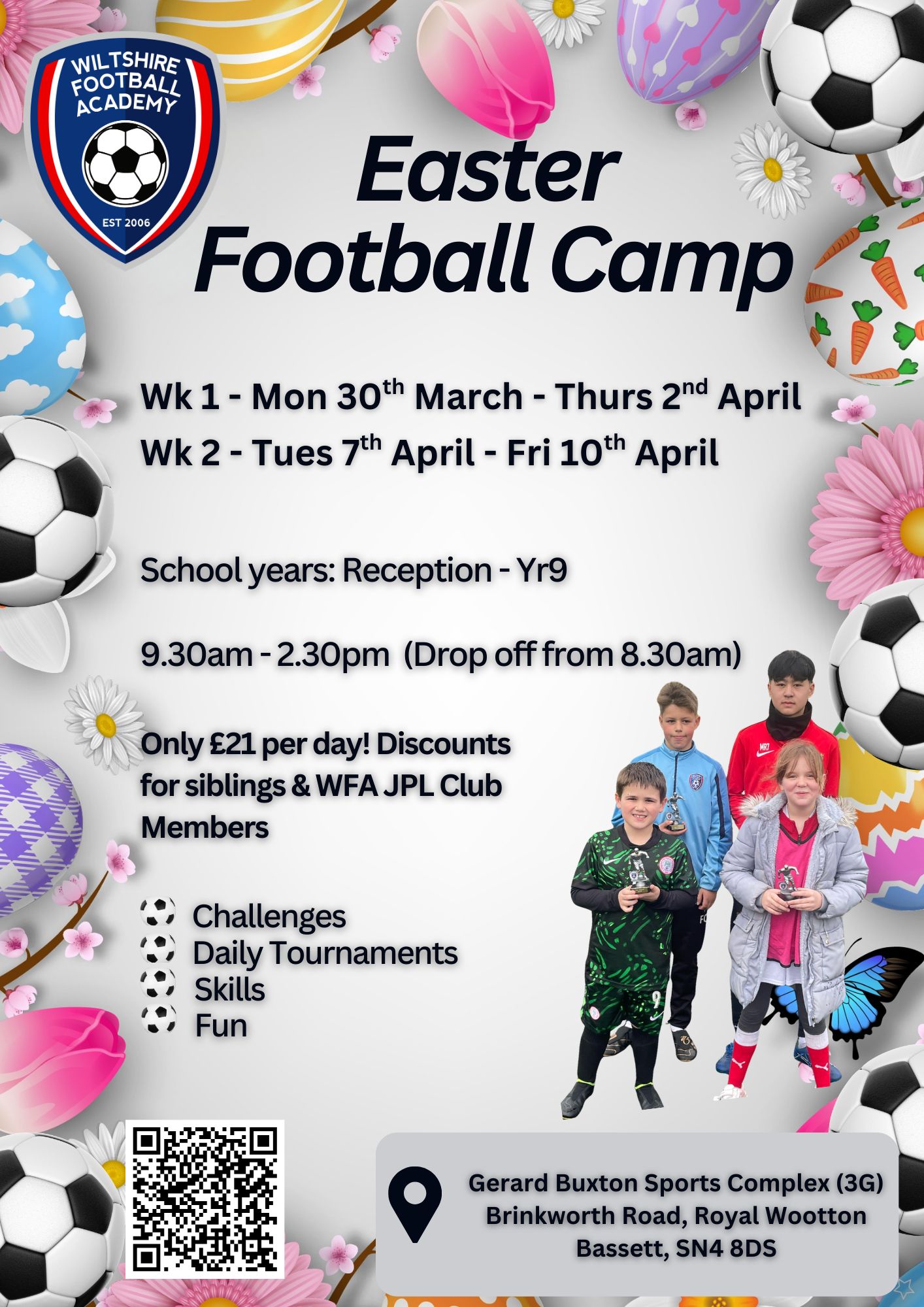 Wiltshire Football Academy Facebook ad: Easter Football Camp NOW LIVE!