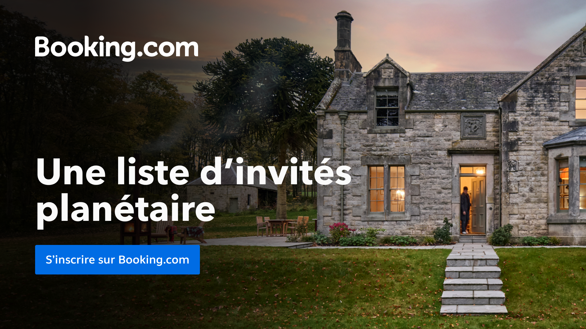 Booking.com Facebook ad: Votre 1re réservation à portée de main