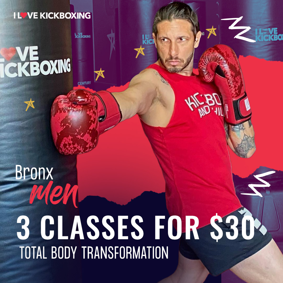 ILoveKickboxing Pelham Bay. NY Facebook ad: Try 3 Kickboxing Classes for $30